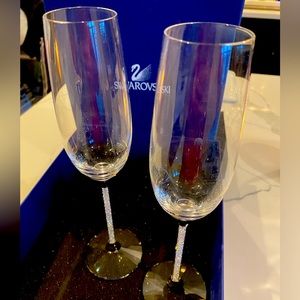Swarovski Crystal Champagne Flutes